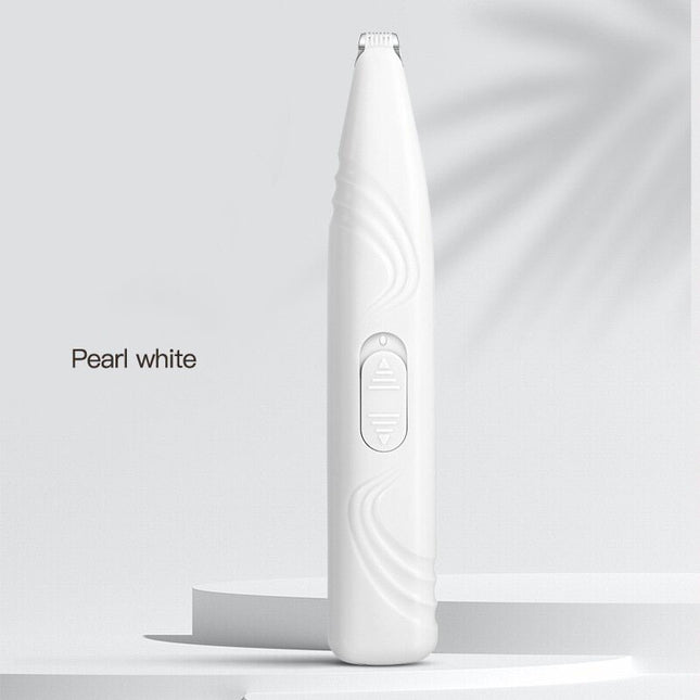 Pearl White Portable Pet Hair Trimmer with Precision Blade and Rechargeable Battery V888-ELOSUNG10118