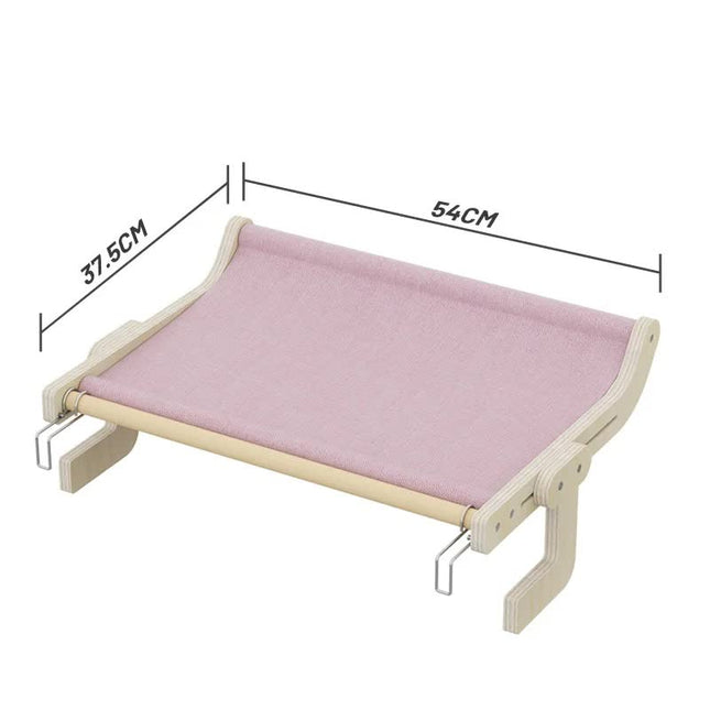 Wall-Mounted Cat Hammock Bed- Wooden Frame