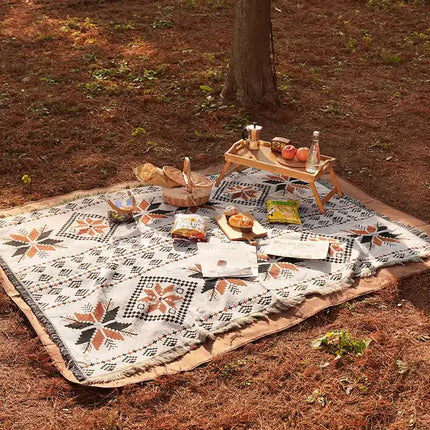 180*230cm Bohemian Picnic Blanket, Waterproof Camping Blanket, Outdoor Rug for Camping, Picnic, Beach