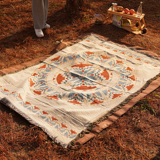 2pcs pack set 180 300cm Bohemian Picnic Blanket Waterproof Camping Blanket Outdoor Rug for Camping Picnic