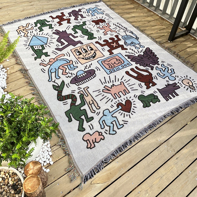2pcs pack set 180 230cm Bohemian Picnic Blanket Waterproof Camping Blanket Outdoor Rug for Camping Picnic