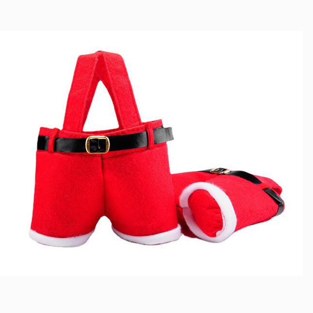 6pcs Big one Christmas Decoration Supplies Christmas Pants Gift Bags Small Pants Candy Bags Tote – product detail
