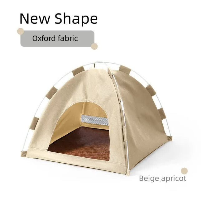 Outdoor Cat House Pet Tent -Windproof and Dustproof Shelter for Small Pets Apricot Size M 40 40 37cm