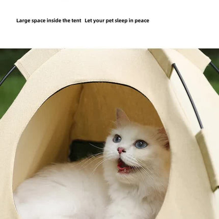Outdoor Cat House,Pet Tent -Windproof and Dustproof Shelter for Small Pets, Green, Size: S  35*35*30cm