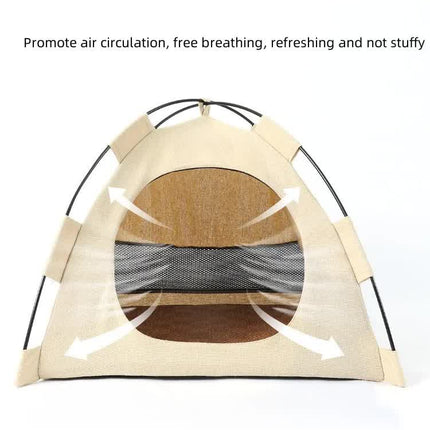Outdoor Cat House,Pet Tent -Windproof and Dustproof Shelter for Small Pets, Green, Size: M  40*40*37cm