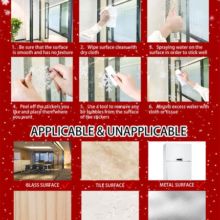 Christmas Window Stickers - Festive Santa Claus, Penguin, and Reindeer Decals for Holiday Home Decor - 2 Set of 16 Sheets (25*35cm)