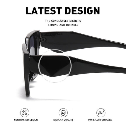 Bold Oversized Black Frame Sunglasses | UV400 Designer Fashion Shades