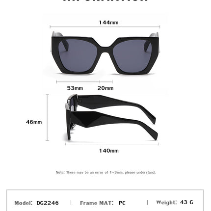 Bold Oversized Black Frame Grey Lens Sunglasses | UV400 Designer Fashion Shades