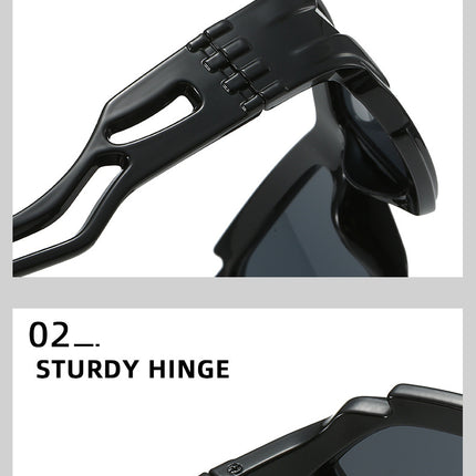 Futuristic Sports Wrap Man Sunglasses - Bold Silvery Frames with UV Protection