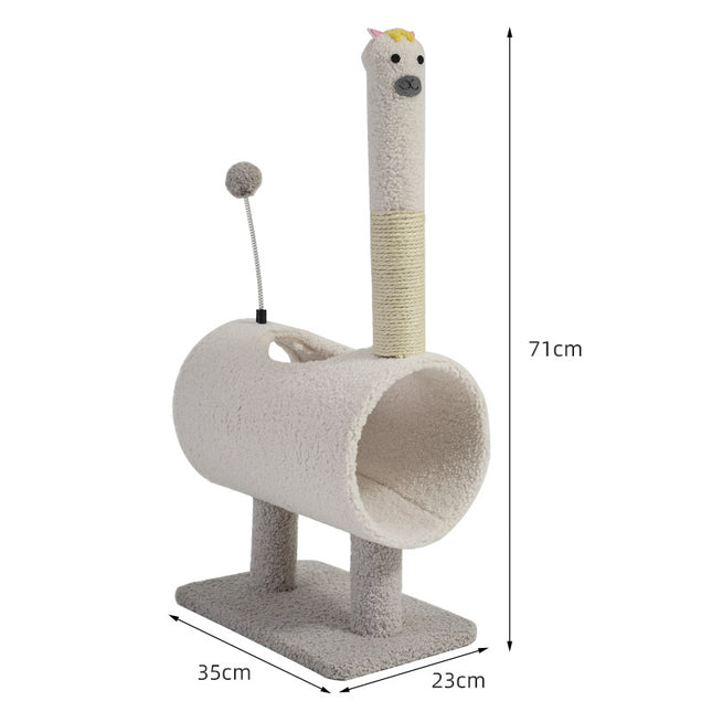 Interactive Cat Tunnel & Scratching Post with Spring Toy – product detail
