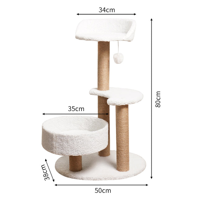 Modern Cat Tree Tower with Scratching Posts and Cozy Perches (50x38x80 cm) – product detail