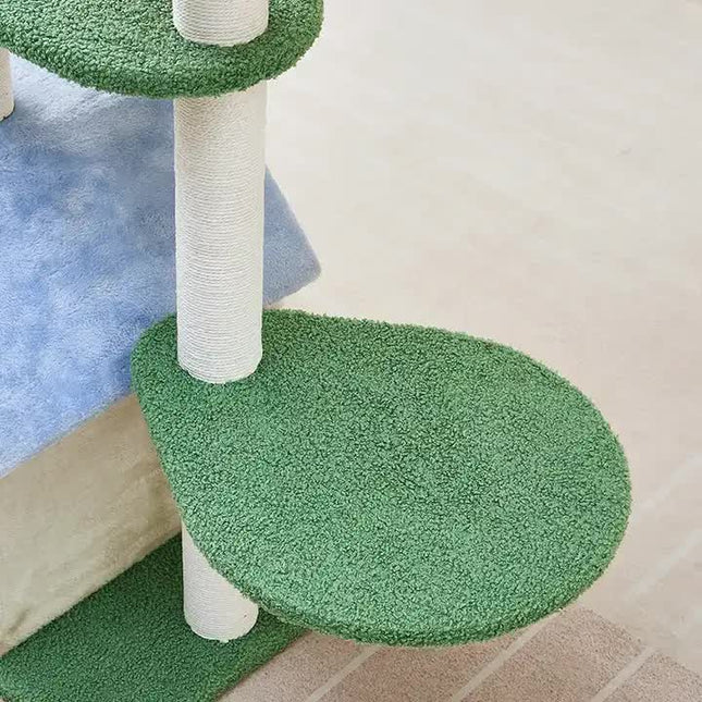 Floral Cat Tree with Cozy Hideaway and Scratching Posts (50x38x90 cm) – product detail