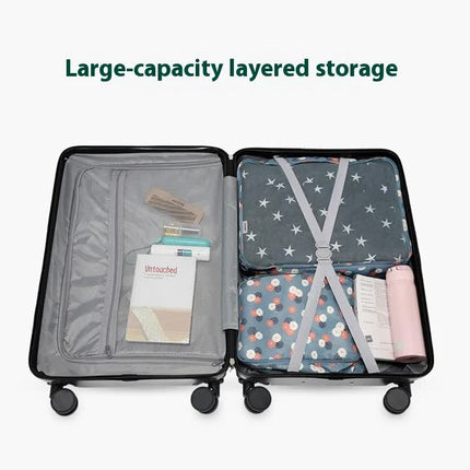 Smart Carry-On Luggage with Cup Holder & USB Charging Port - White Color Spinner Suitcase for Travel Convenience  20 inch