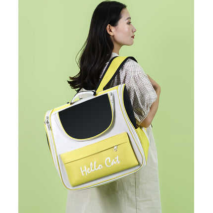 Yellow Transparent Pet Carrier Backpack for Cats and Small Dogs