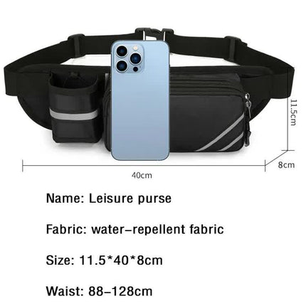 Water-Resistant Running Waist Pack with Bottle Holder - Adjustable Fitness Belt for Men