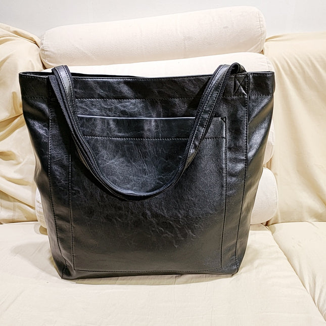 Vintage PU Leather Tote Bag