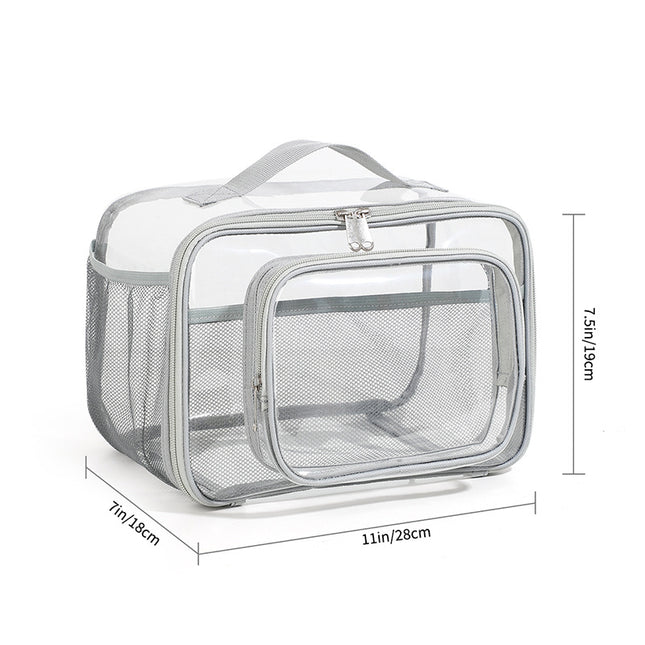 Clear PVC Tote Bag with Handle (Gray)