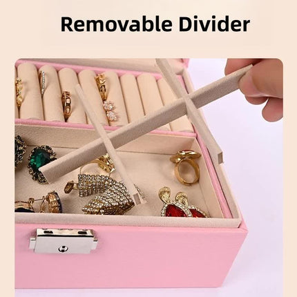 Luxury Jewelry Organizer Box - Elegant Multi-Compartment Storage Case (Black)23*17*8.8cm