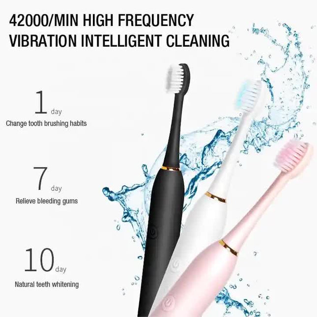 X-3 Sonic Electric Toothbrush 4 Replacement Brush Heads and USB Charging Cable – product detail
