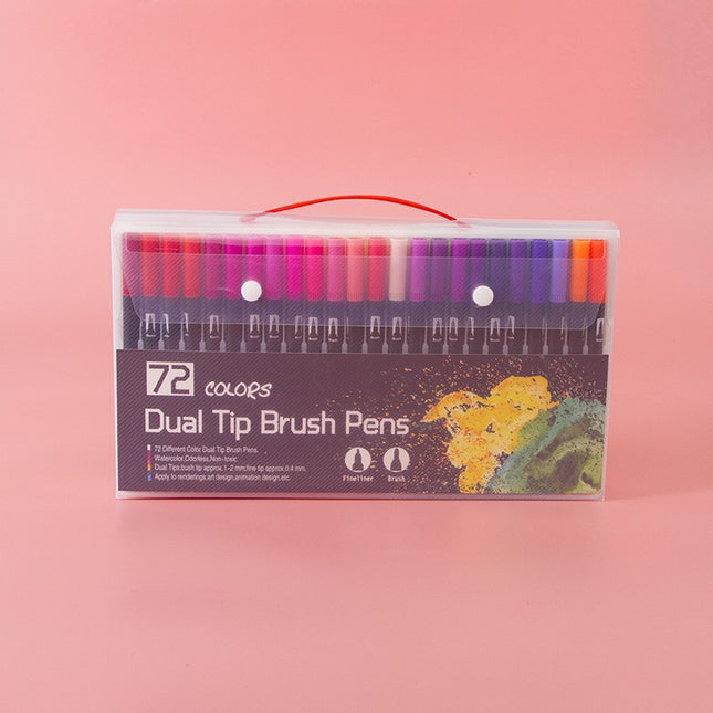 72-Color Dual-Head Brush and Fine Tip Marker Set