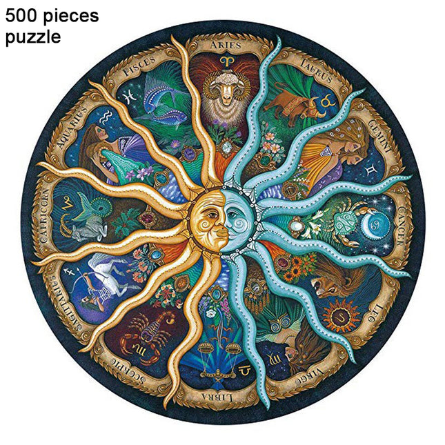 500 Piece Zodiac Circle Jigsaw Puzzle