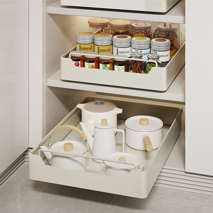 Kitchen Cabinet Pull-Out Drawer Organizer -Noise-Free Soft-Close Rails, 43x35cm Capacity,Drawer storage box (35 width 43 depth)