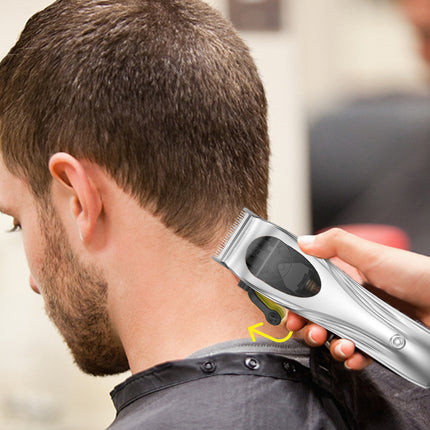 WL-1670 Black Professional Hair Clipper Set with Adjustable Guards - USB Rechargeable Trimmer with Charging Dock