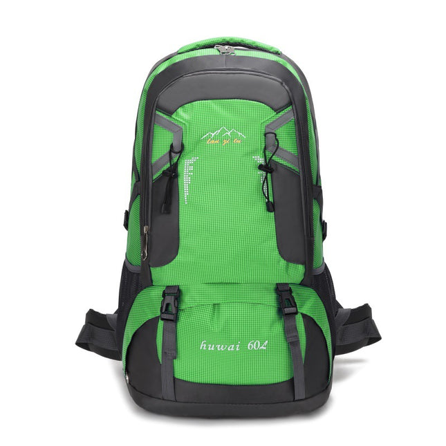 Large 60L Green Waterproof Hiking Backpack for Travel Camping and Outdoor Adventures