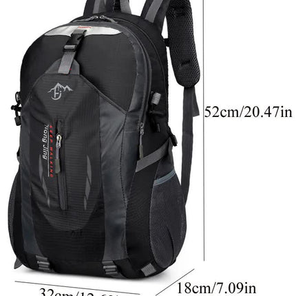 Red Lightweight Hiking Backpack - Waterproof Outdoor Travel & Camping Bag with Multi-Compartment Design