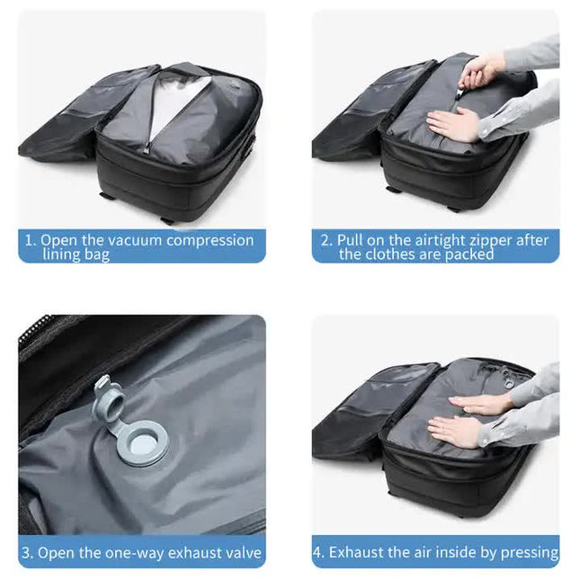 Black Expandable Waterproof Laptop Backpack – product detail