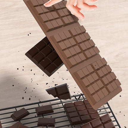 (5 PCS )YH917 Silicone Chocolate Bar Mold - BPA-Free, Heat-Resistant, Non-Stick Baking Tray, Measures 26 cm x 17 cm x 1.5 cm