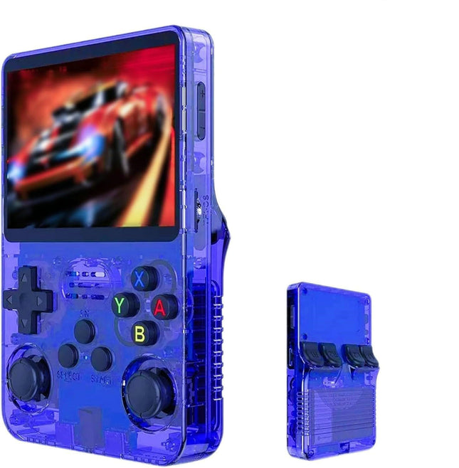 Blue Retro Portable Gaming Console with 128GB 1 Memory Card