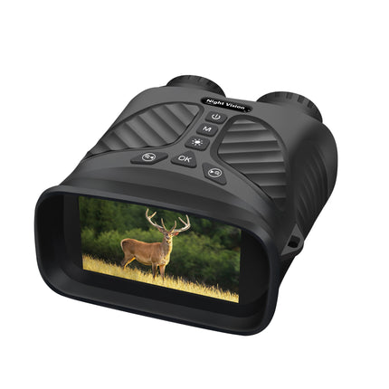 Black Digital Night Vision Binoculars - 3.0'' IPS Screen, 10X Optical Zoom, 2.5K Video Recording, Infrared for 300m Range