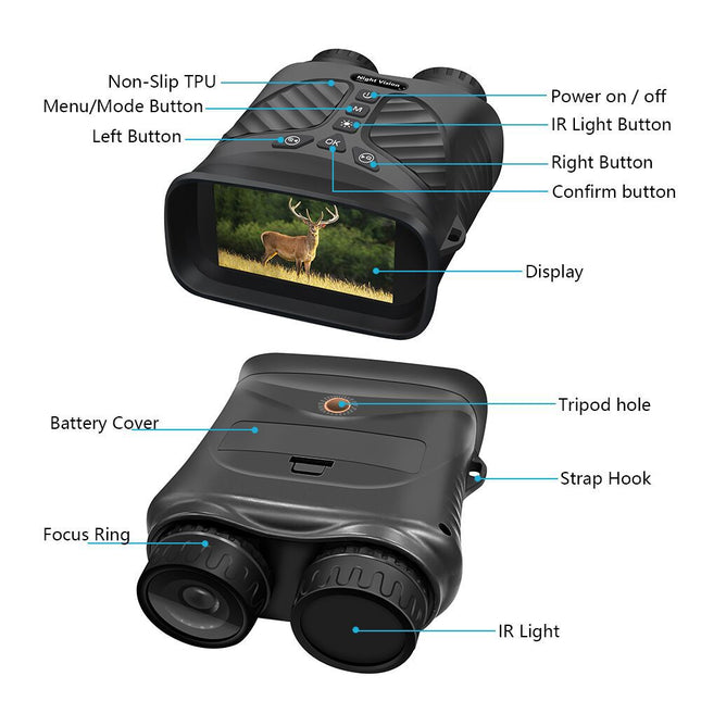Black Digital Night Vision Binoculars – product detail