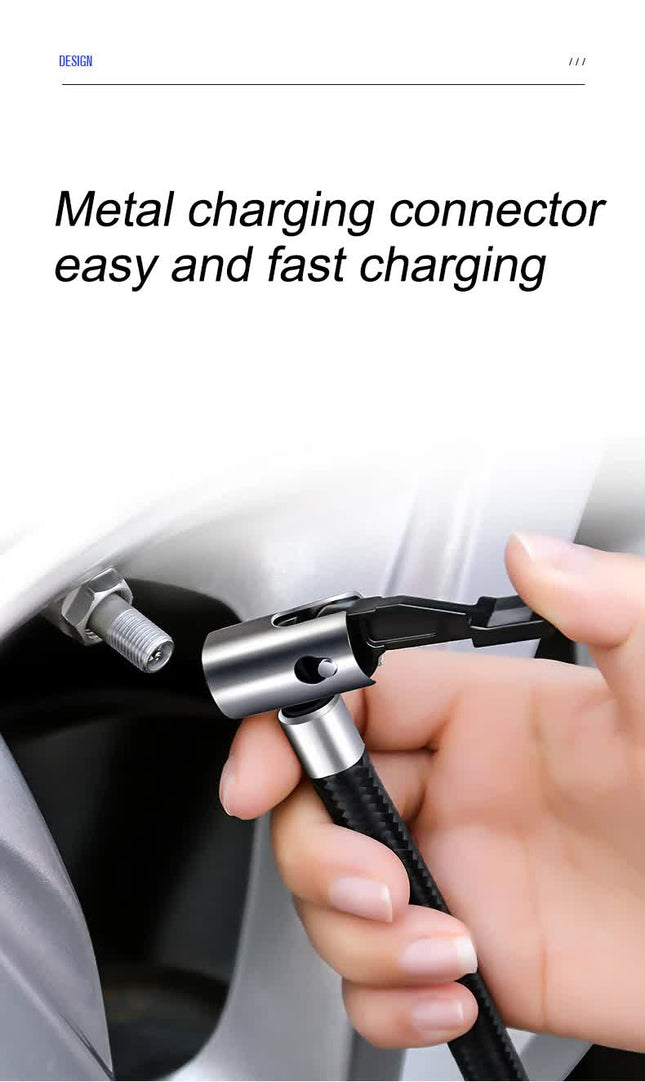 Portable 12V Tire Inflator with LED Light 120W Air Compressor for Cars Motorcycles Bikes and Inflatables – product detail