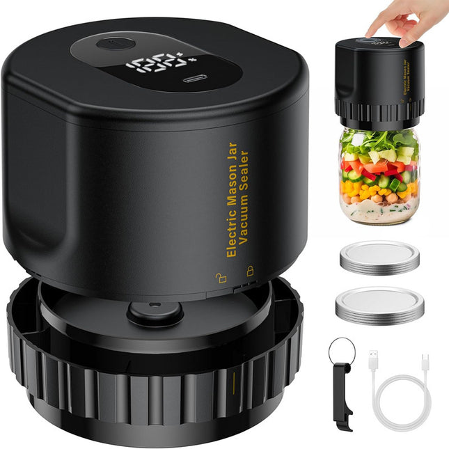 Portable Vacuum Sealer for Mason Jars Regular Model KZ-80 (60 sec stop or manual stop)