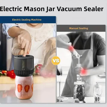 Portable Vacuum Sealer for Mason Jars,Regular Model KZ-80 (60 sec stop or manual stop) - White Electric Food Preservation Machine with  LED Display