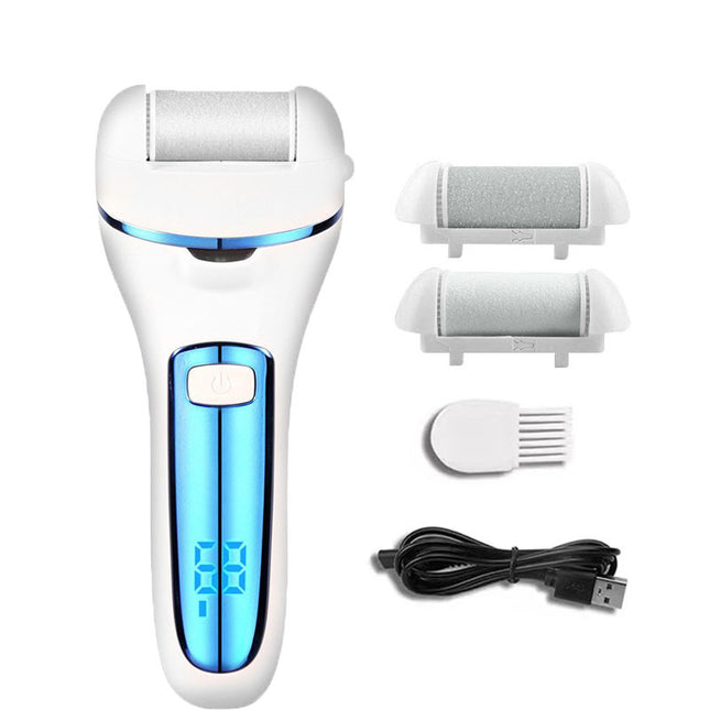 Blue Rechargeable Electric Foot File Callus Remover with LED Display and USB Charging V888-ELOSUNG11703
