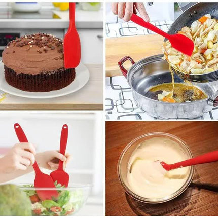 6-Piece Silicone Kitchen Utensil Set - Heat Resistant Baking Tools with Spatulas, Spoon, and Brush (Blue)(2 set/12PCS)
