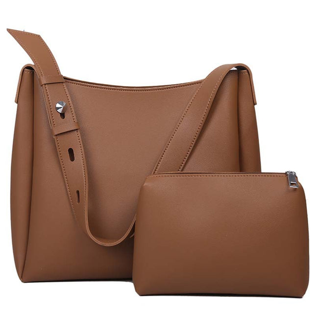 Brown 2-Piece Women's Bucket Bag Set