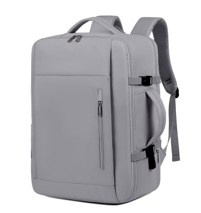 Gray Expandable Backpack with USB Port