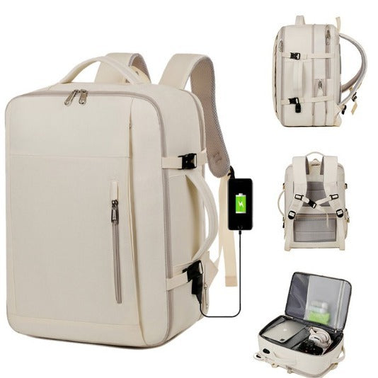 Gray Expandable Backpack with USB Port – product detail