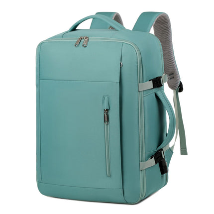Green Expandable Backpack with USB Port - Multi-Functional Outdoor, Commuter & Laptop Bag