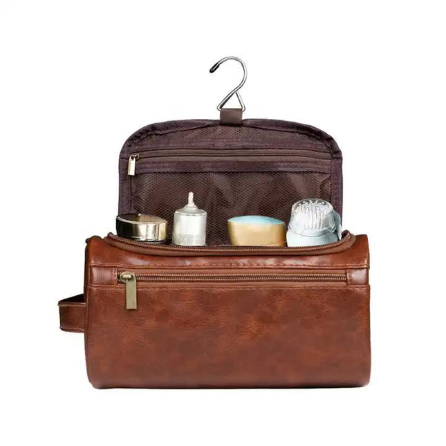 White Large Capacity PU Leather Travel Toiletry Bag – product detail