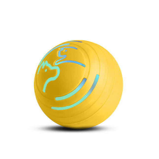 2PCS Yellow Rechargeable Automatic Jumping Pet Toy Ball