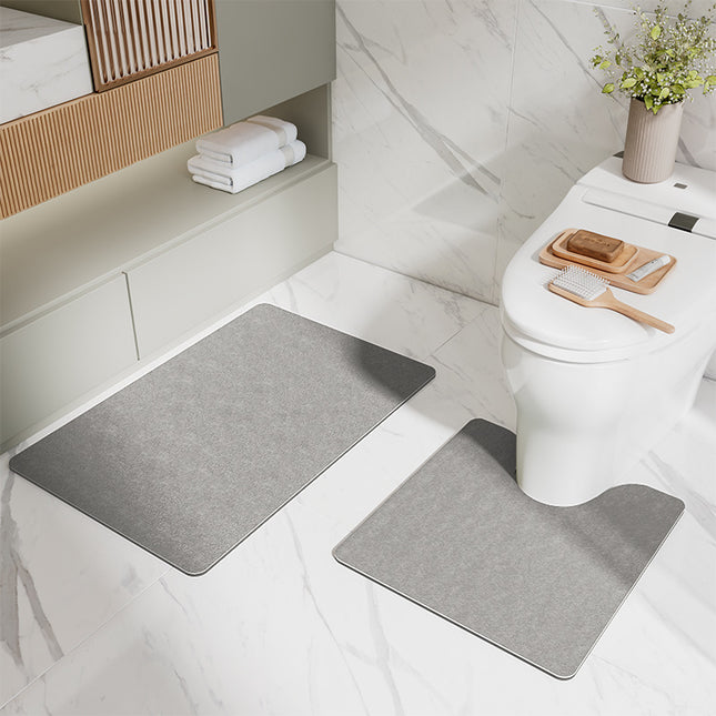 Gray Bathroom Floor Mat Set