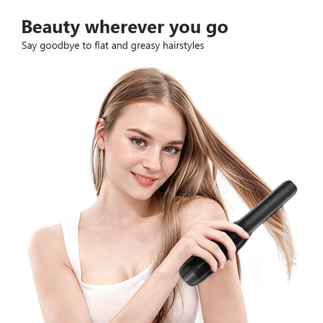 Black Wireless USB Rechargeable 2-in-1 Curling Iron & Flat Iron – product detail