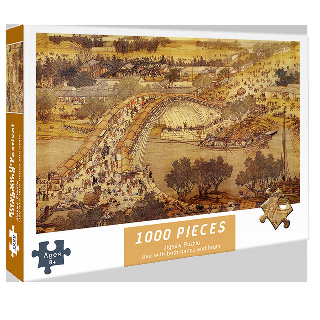 (2 PCS) 1000-Piece Qingming Shanghe Tu Jigsaw Puzzle