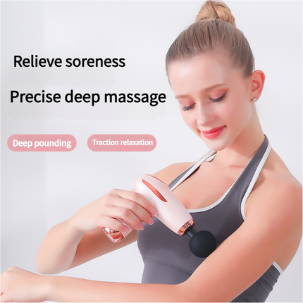 Black Mini Portable Fascia Gun - 6-Speed Adjustable Muscle Massage Gun, Type-C Charging, 5W Power