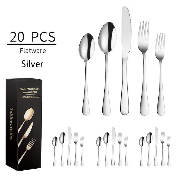 Silver 410 Stainless Steel Cutlery Set